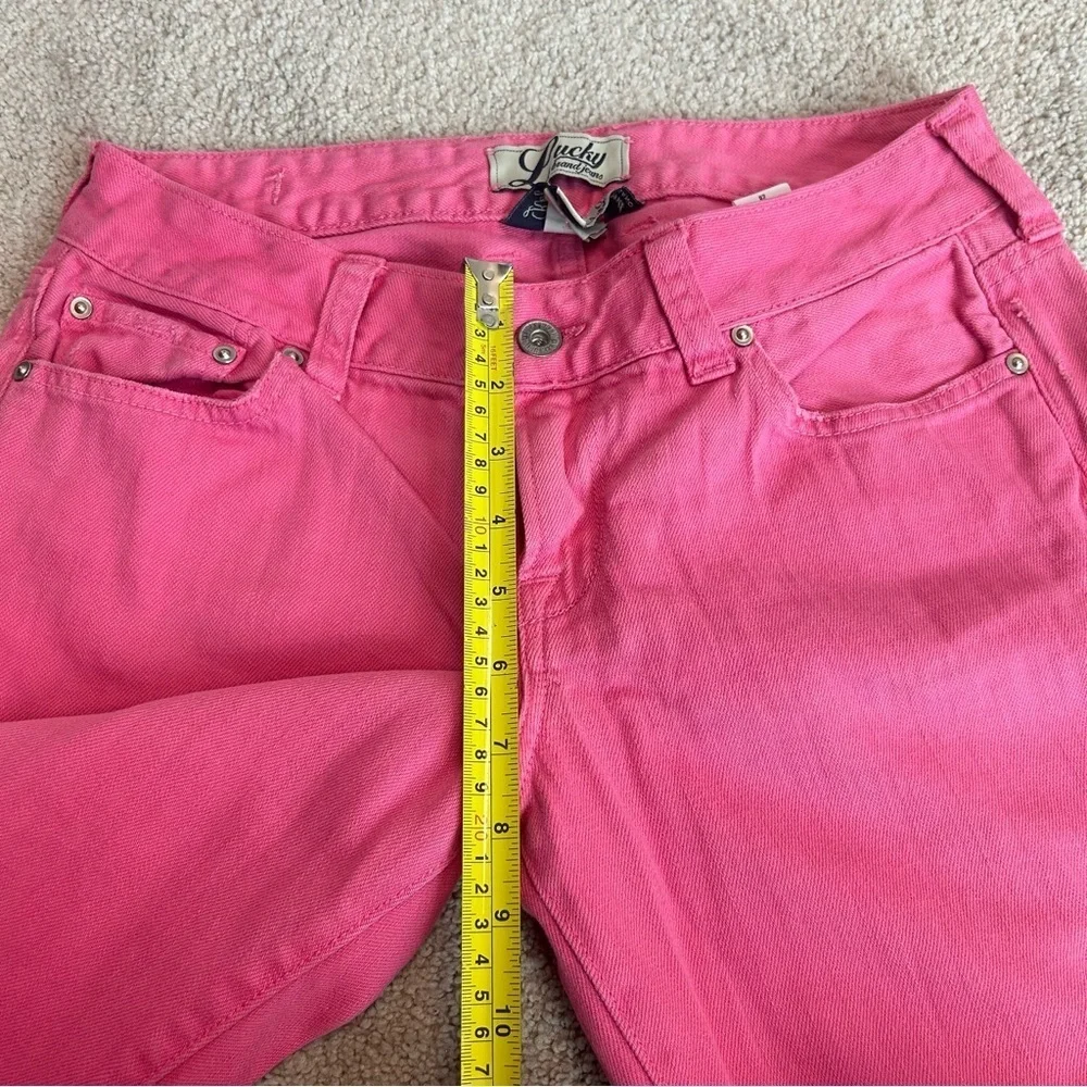 Lucky Brand pink Lola Skinny Mid Rise Slim fit Cropped ankle Jean Sz 28